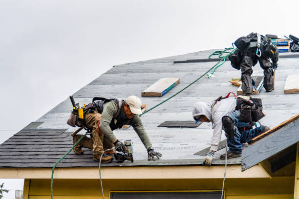 Professional Gutter Installation technician working in Loudon, NH